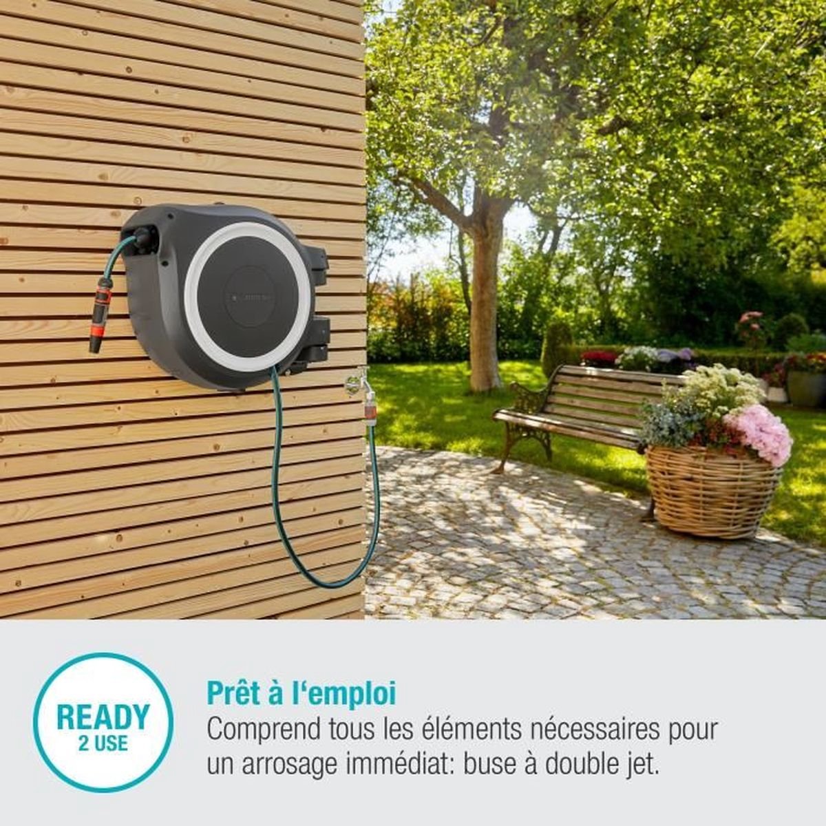 Gardena Wandslangenbox RollUp M/L Wit - 25 meter - Ø 13 mm