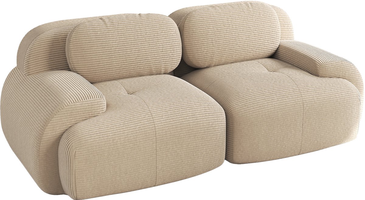 2-Zitsbank - Modulair Corduroy Frame-loos Loveseat - Beige