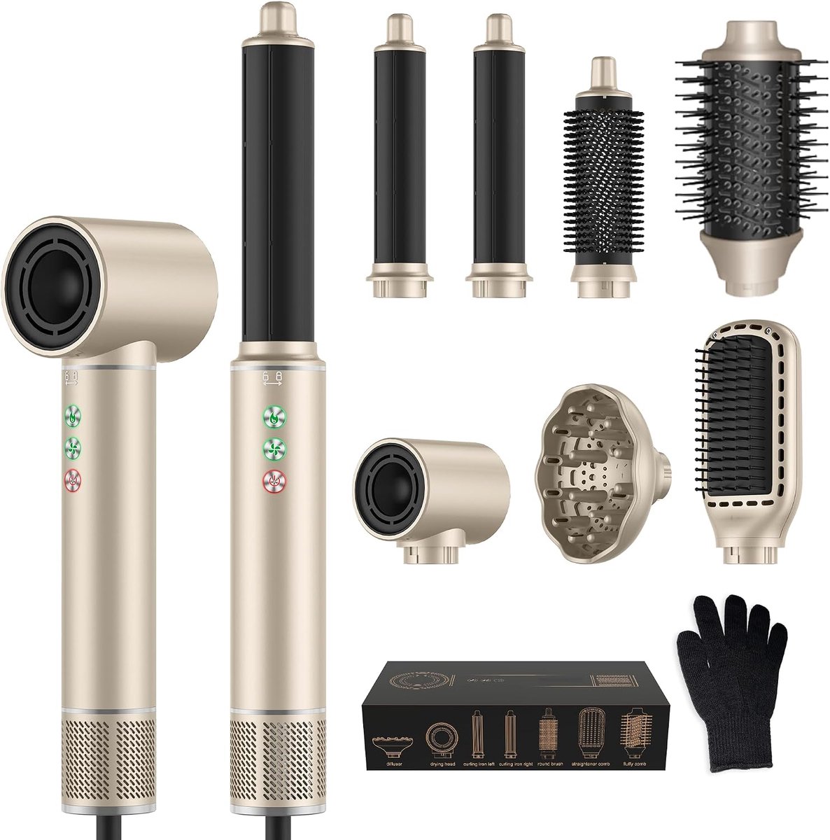 UKLISS 7-in-1 - Fohnborstel,Krultang, Stijltang, Fohn, Thermal Brush & Multistyler