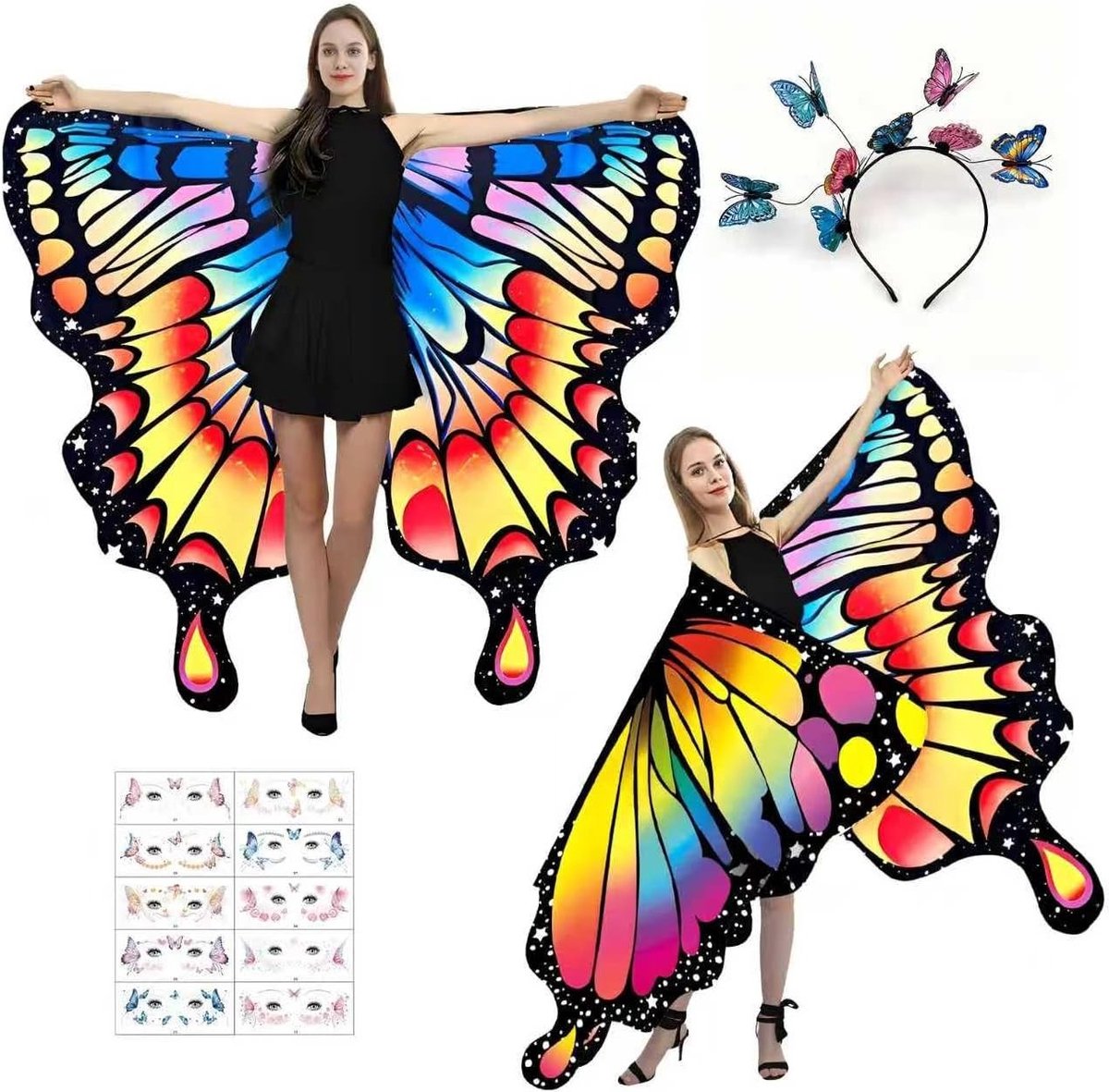 Vleermuis Kostuum met Dubbelzijdige Vleugels voor Volwassenen - Perfect voor Halloween, Carnaval en Cosplay Feesten