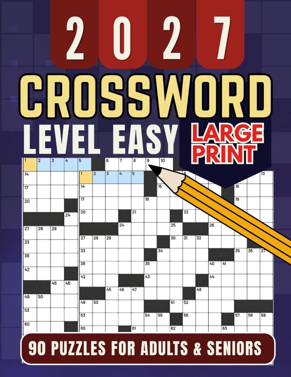 Easy Crossword Puzzle Book for Adults Seniors Large Print Edition: 90 Simple and Relaxing Crosswords with Answers - ShopVlot
