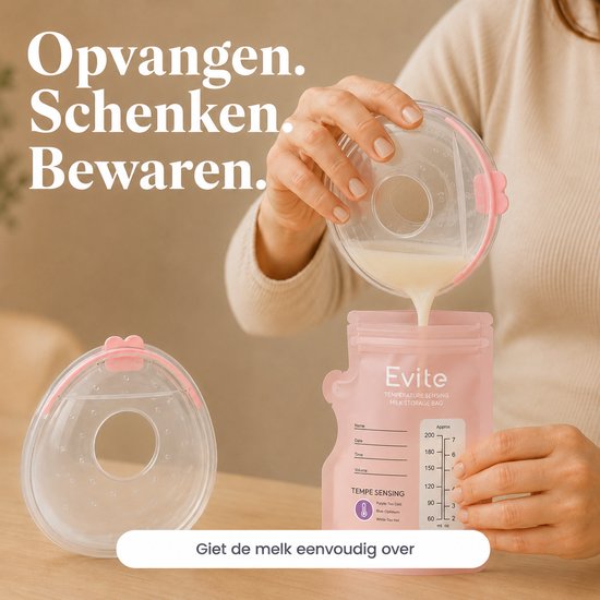 Evite Flow Breast Milk Collector - Vangt Moedermelk Op - Discreet in BH - Lekschalen - Zacht Siliconen - 2 x 35 ml — afbeelding 3
