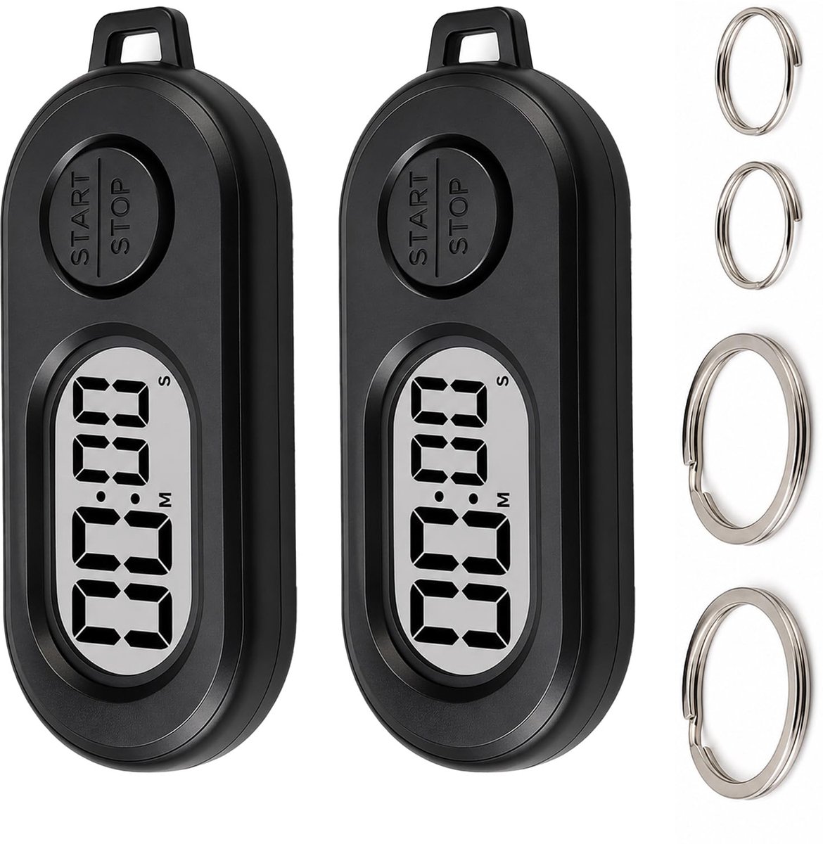 Set van 2 digitale mini-timer met sleutelhanger - ShopVlot