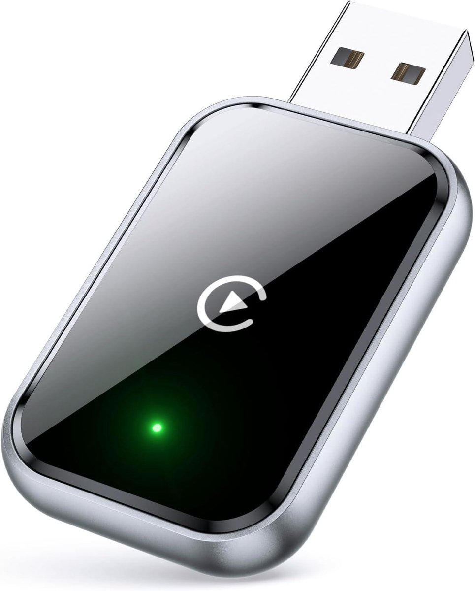 longziming - Draadloze CarPlay Adapter - Upgrade van Bedrade naar Draadloze CarPlay - Plug & Play - Automatische Verbinding - Stabiele Verbinding Zonder Vertraging - Mini Ontwerp - Voor iPhone iOS 10+ en Auto's met Bedrade CarPlay