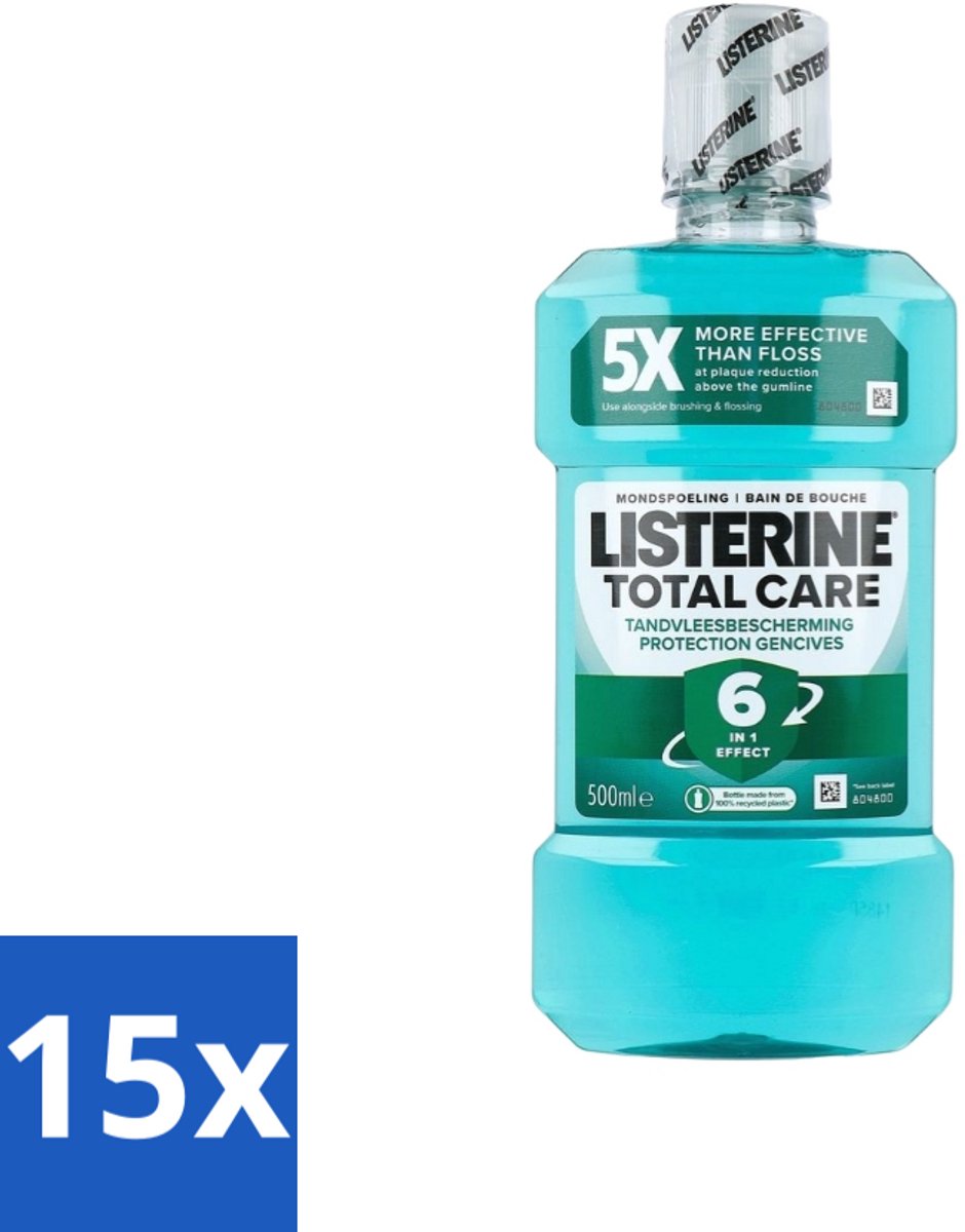Listerine – Mondwater – Total Care – Tandvleesbescherming – 500 ml - Bulkverpakking - 15 stuks