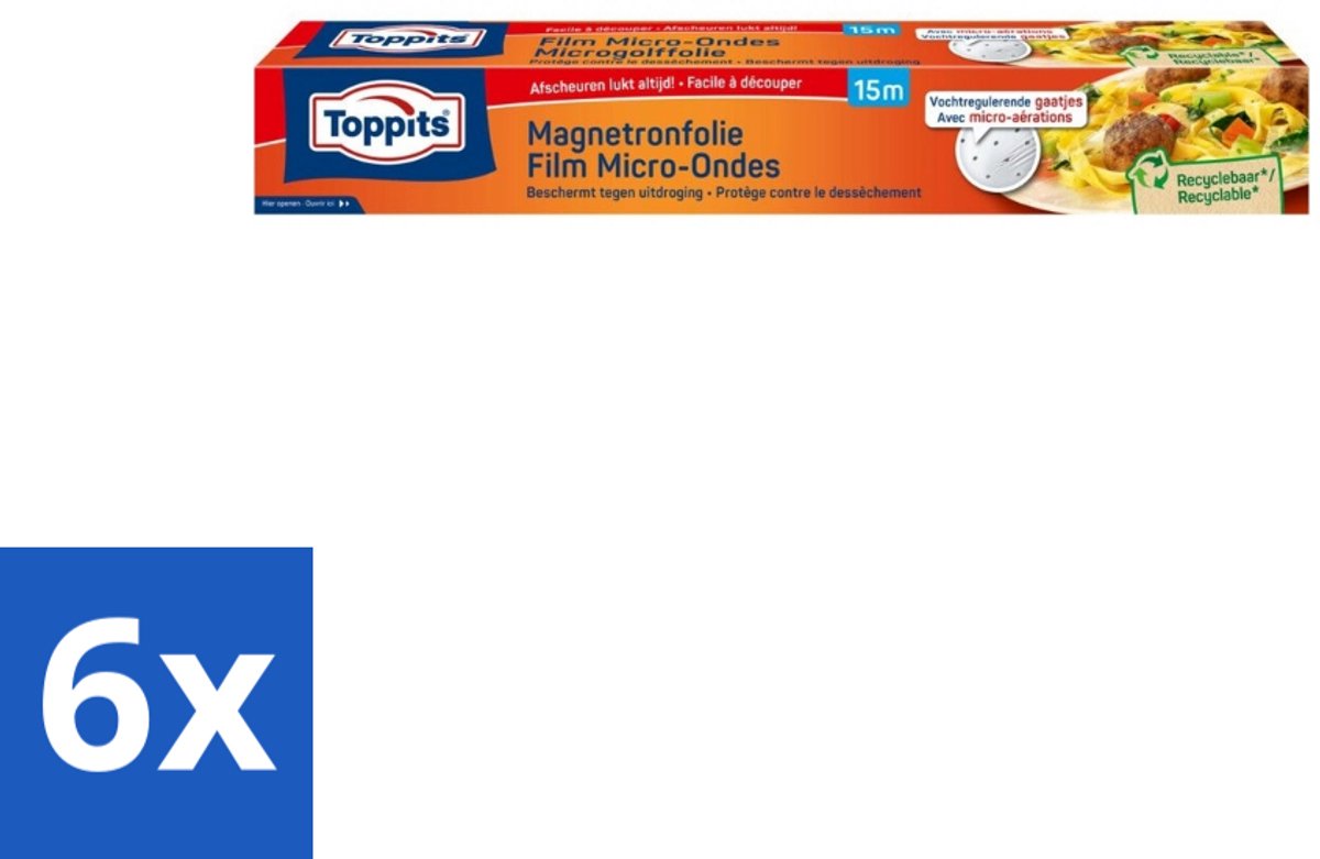 Toppits – Magnetronfolie – 15 m - Voordeelverpakking - 6 stuks