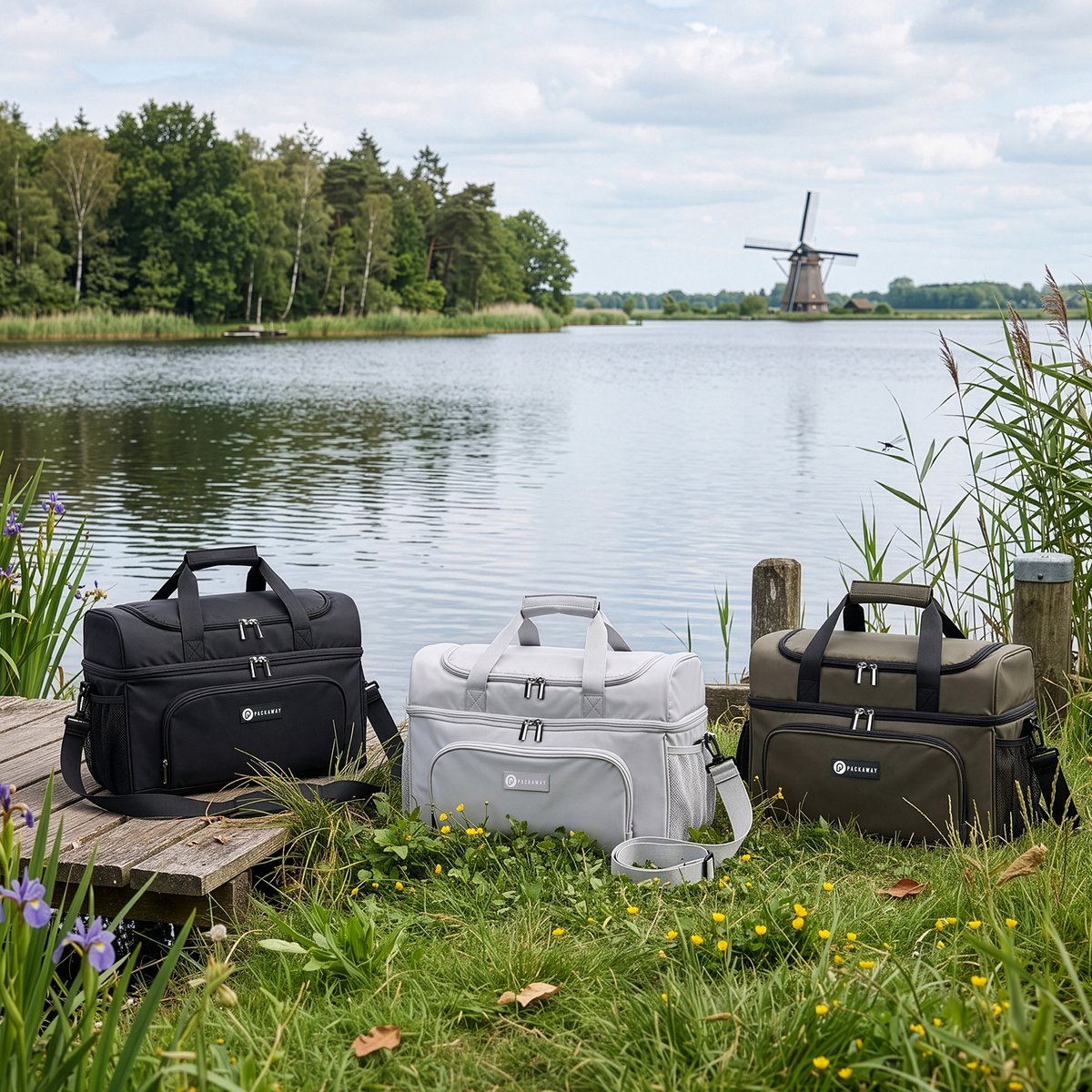 Packaway Koeltas 20L - Lunchtas - Inclusief 4 Koelelementen - Dubbel Compartiment - 4-Laags Geïsoleerd - Waterafstotend - Signature Black — cadeau in Sport & Outdoor - foto 4