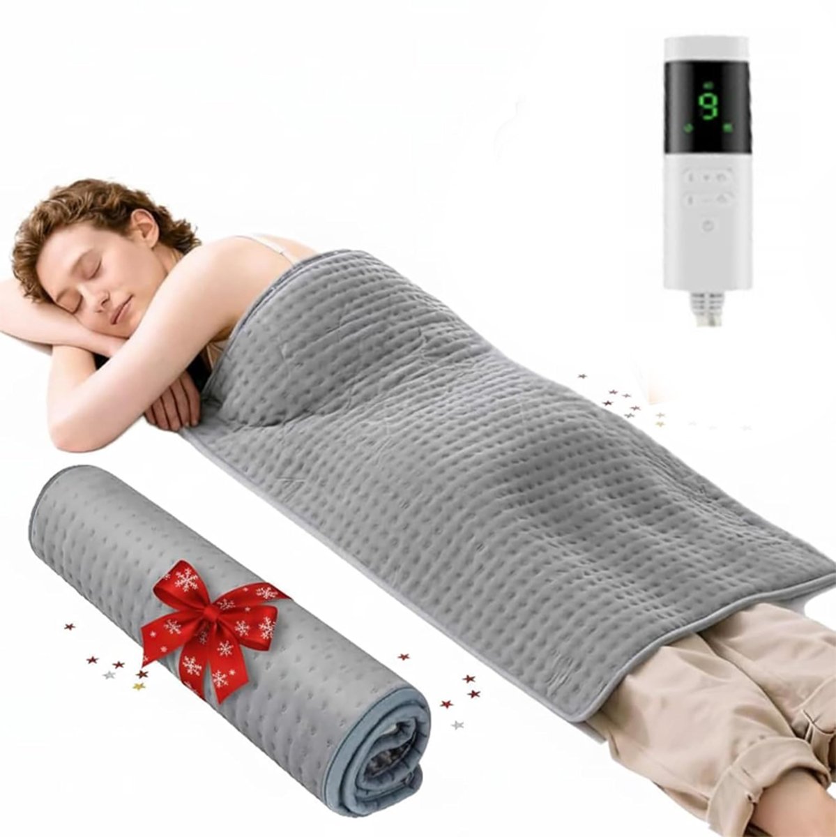 KZQ Extra groot verwarmingskussen 40x76 cm - Zachte warmte voor rug en buik - Comfortabel en veelzijdig in gebruik - Grijs