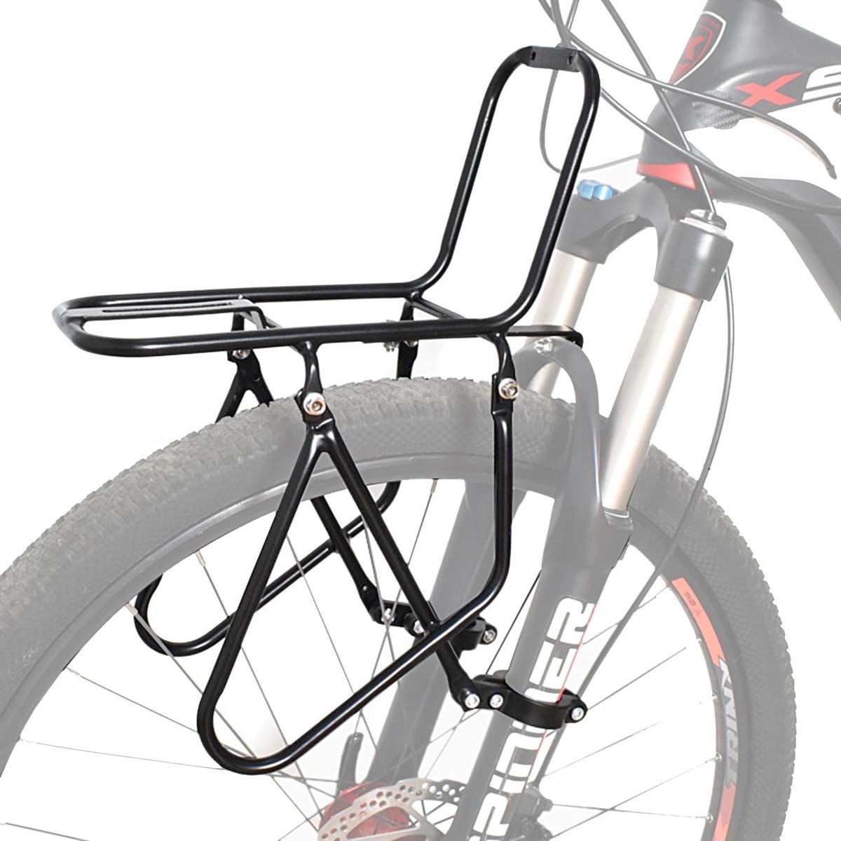Fietsbagagedrager - Zwart - Aluminiumlegering - Voor Vóór Bevestiging met Verbeterde Klemring - Voor Fietsen
