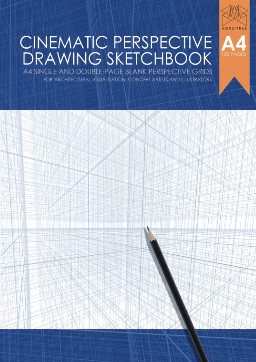 Cinematic Perspective Drawing Sketchbook: A4 Single and Double Page Perspective Grids - ShopVlot