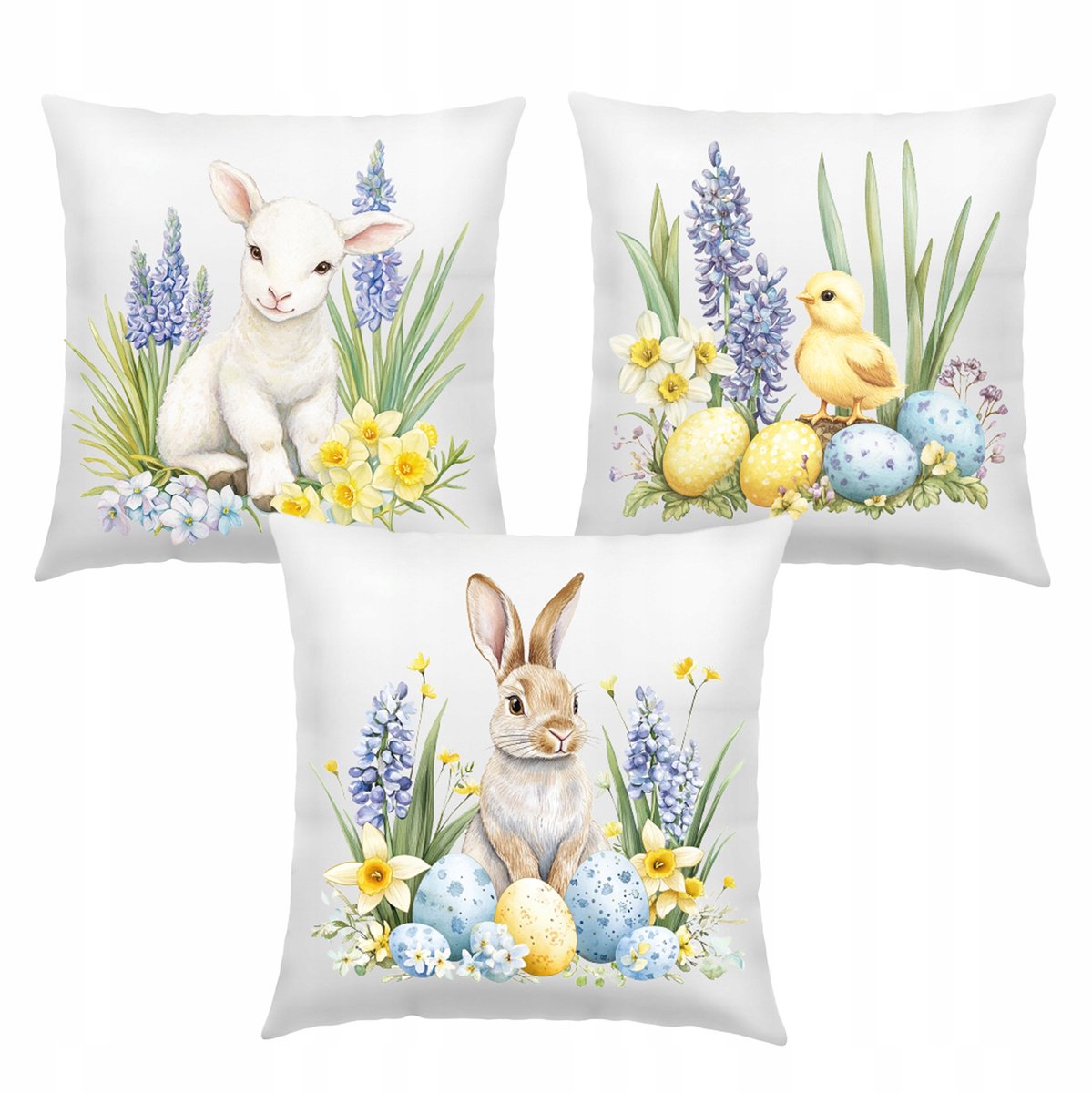 Paas Kussenhoezen 40x40 cm - Set van 3 Decoratieve Sierkussens