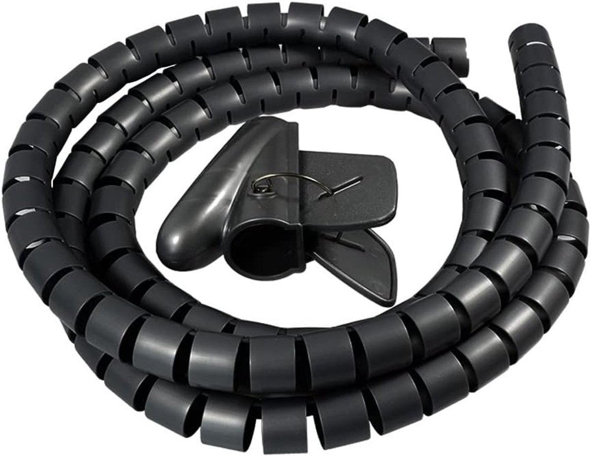Flexibele 8mm Spiral Kabelorganizer voor Kabelbeheer - Zwarte Kabelslangen, Kabelbescherming en Kabelbedekking - 3 Meter Lang