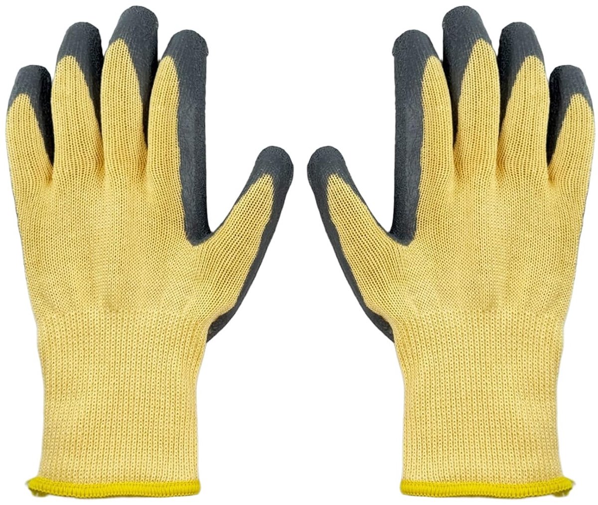 2 Paar Elektricienshandschoenen, Vlamvertragend en Antislip Rubber voor Elektrisch Onderhoud en Veiligheid (Tot 400V, Geel)