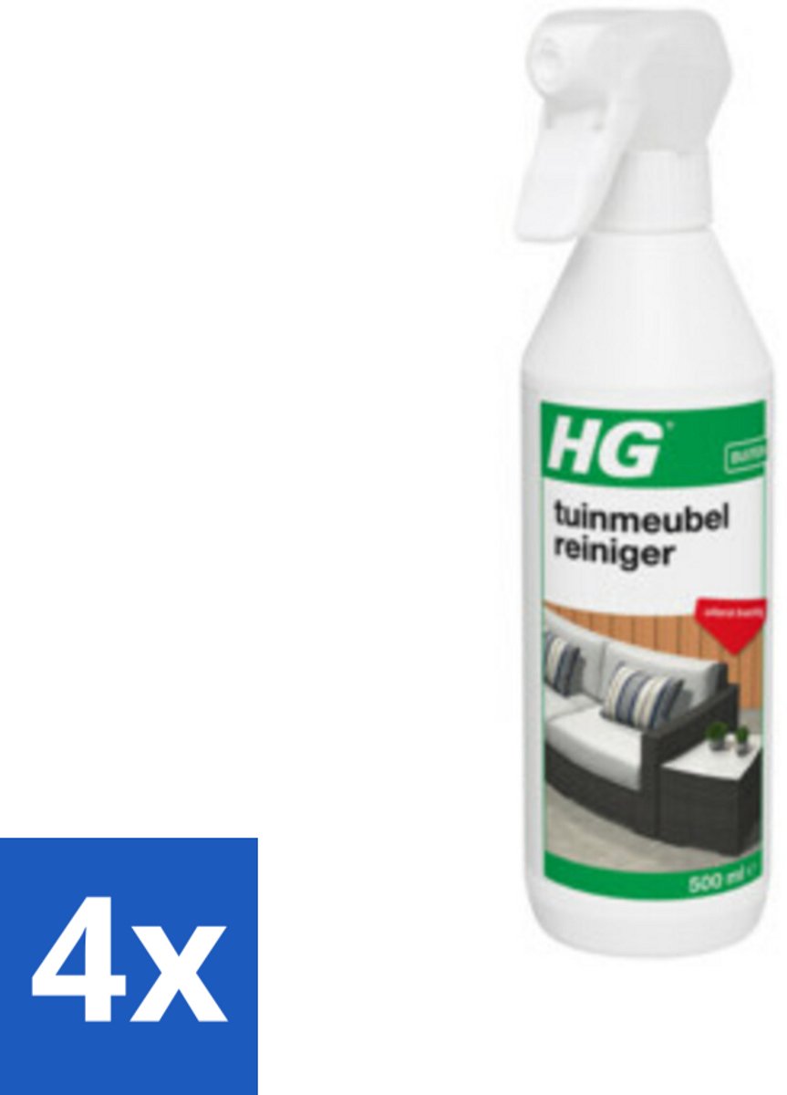 4 x HG Tuinmeubelreiniger 500 ml - Tuinmeubelreiniger - Schoonmaken Tuinmeubels - Hardnekkige Vervuiling - Tuinmeubels Schoonmaken - Tuinmeubels Reinigen