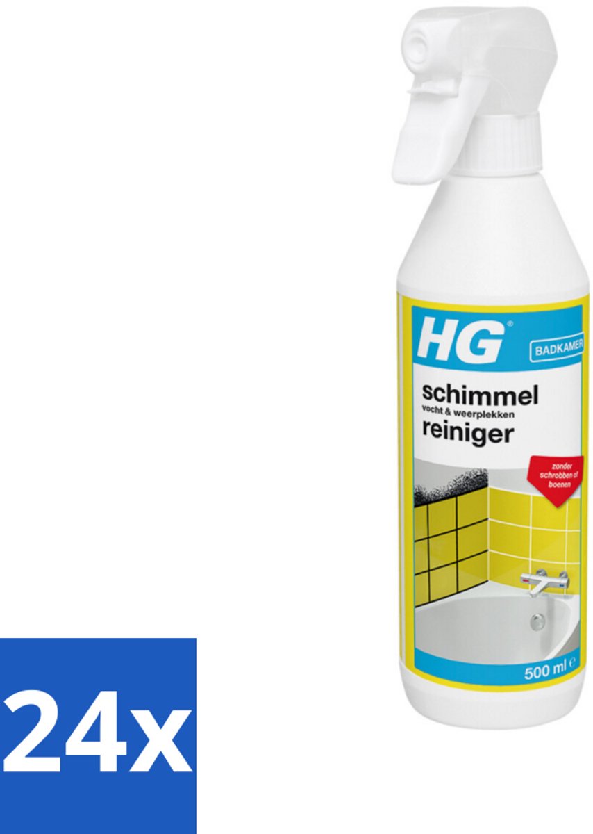 24 x HG Schimmel-, Vocht- en Weerplekkenreiniger 500 ml - Schimmelreiniger - Schimmel Verwijderen - Vochtplekken - Schimmel In Badkamer - Schimmel In Voegen