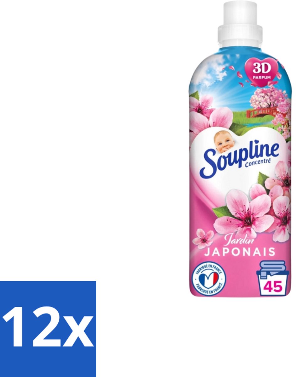 Soupline – Wasverzachter – Japanse Tuin – 950 ml - Voordeelverpakking - 12 stuks
