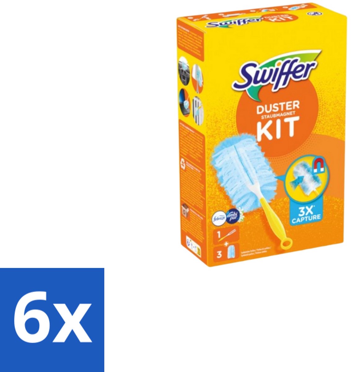 Swiffer – Starterkit + 3 Navullingen – Met Febreze - Voordeelverpakking - 6 stuks