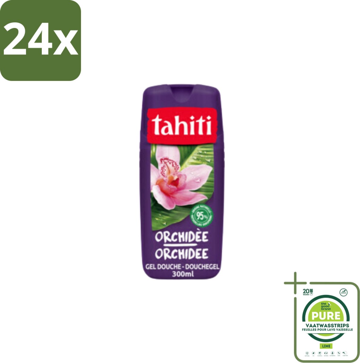 Tahiti – Douchegel – Orchidee - 315 ml - Voordeelverpakking - 24 stuks - Douchegel orchidee - Orchidee geur