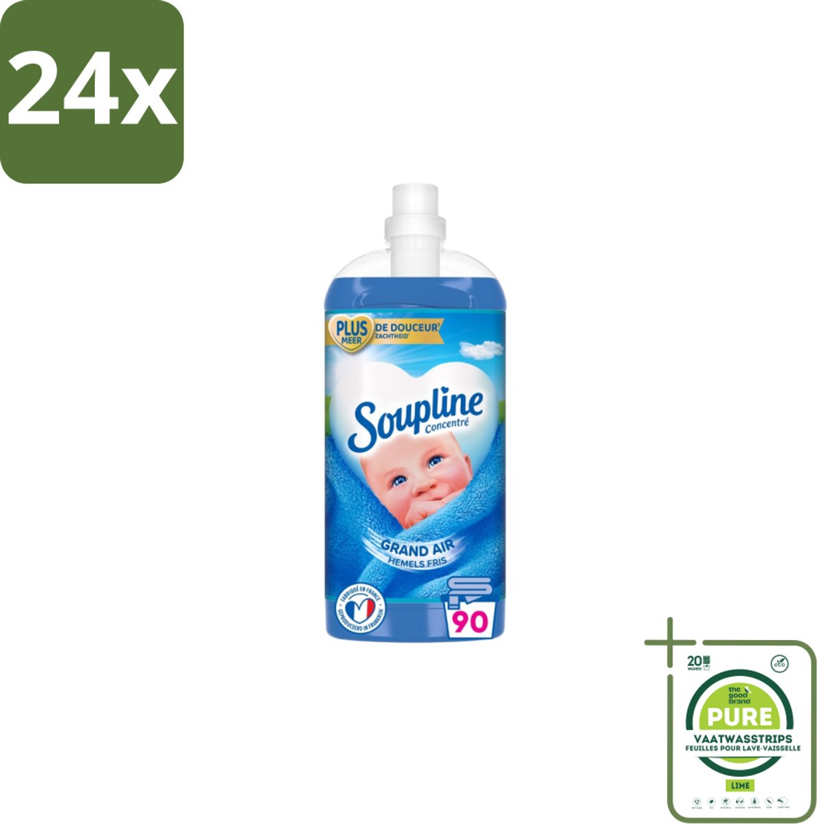 Soupline – Wasverzachter – Mediterrane Tuin – 950 ml - Voordeelverpakking - 24 stuks - Wasverzachter - Mediterrane tuin