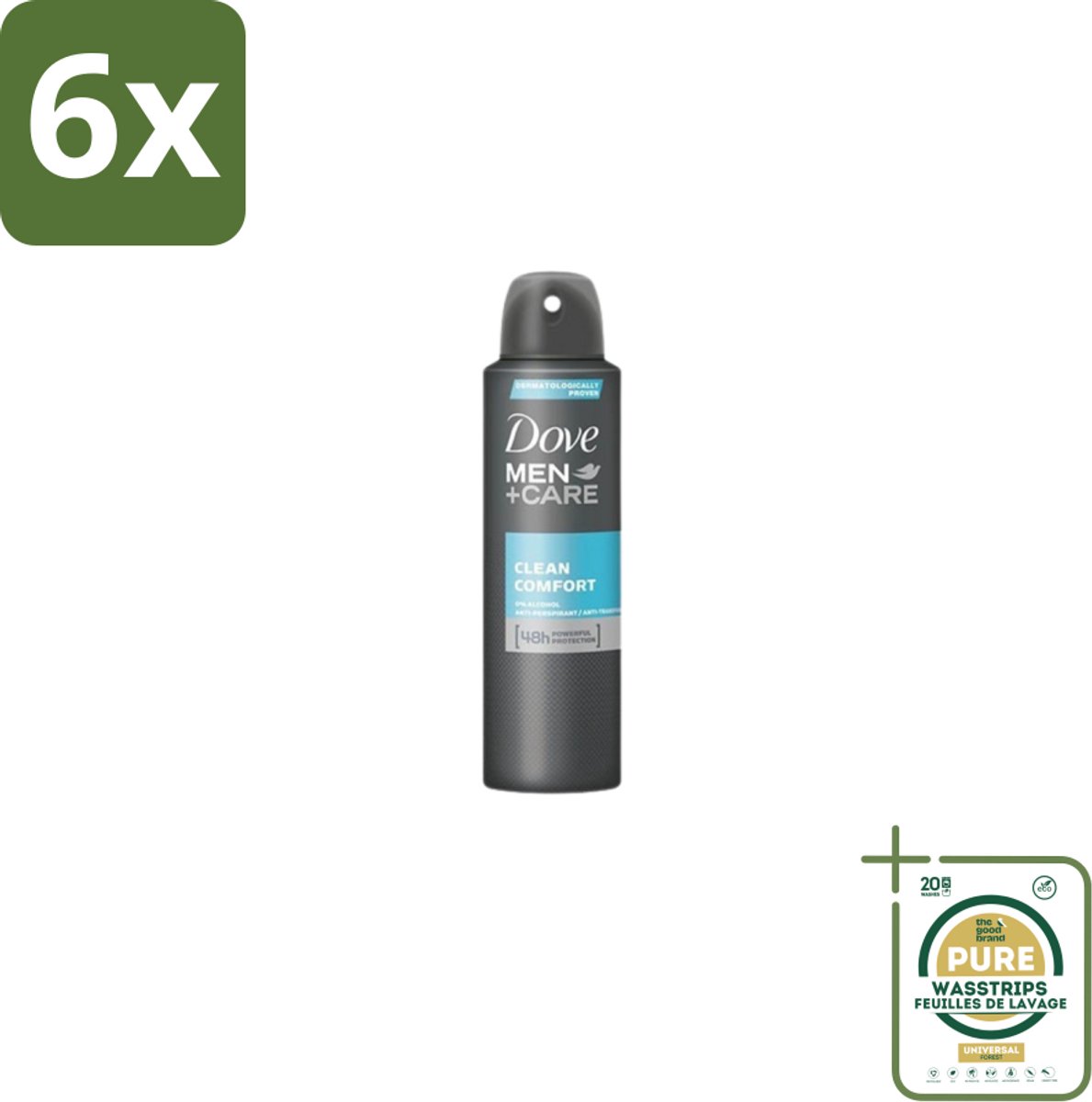 Dove Men+Care – Deodorant Spray – Clean Comfort – 200 ml - Voordeelverpakking - 6 stuks - Frisse geur - Schone geur