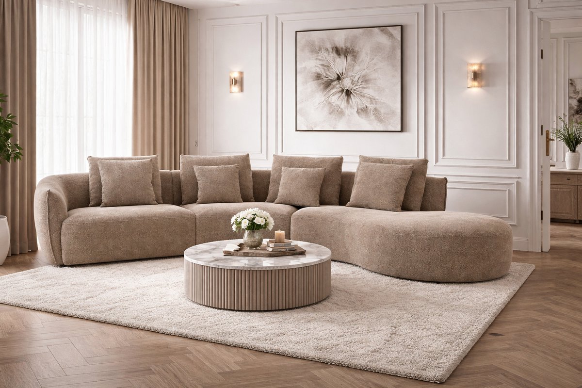 Milano Wave – Koningstijl – Luxe Wave Bank – Organische Design Bank – Moderne Bank voor Woonkamer