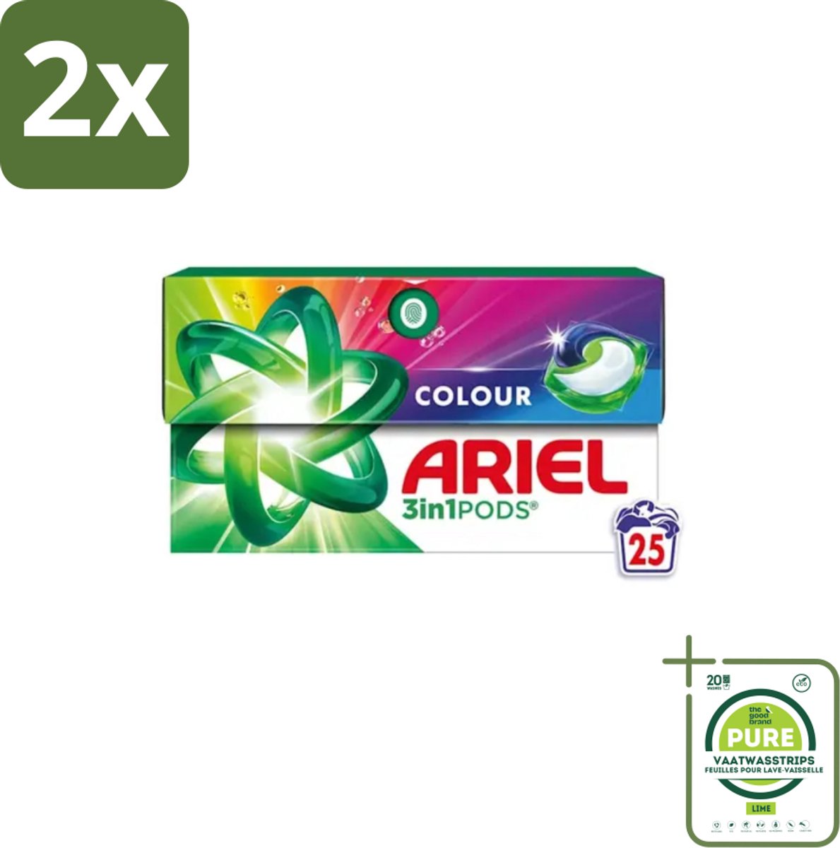Ariel – Pods 3in1 – Color – 500 g – 25 wasbeurten - Voordeelverpakking - 2 stuks - Kleurwas - Kleurbehoud