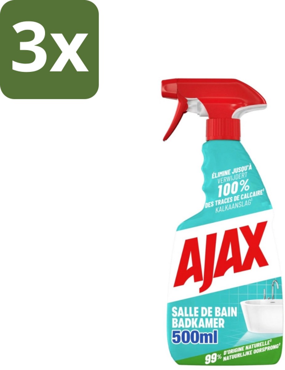 Ajax – Badkamer Spray – 500 ml - Bulkverpakking - 3 stuks