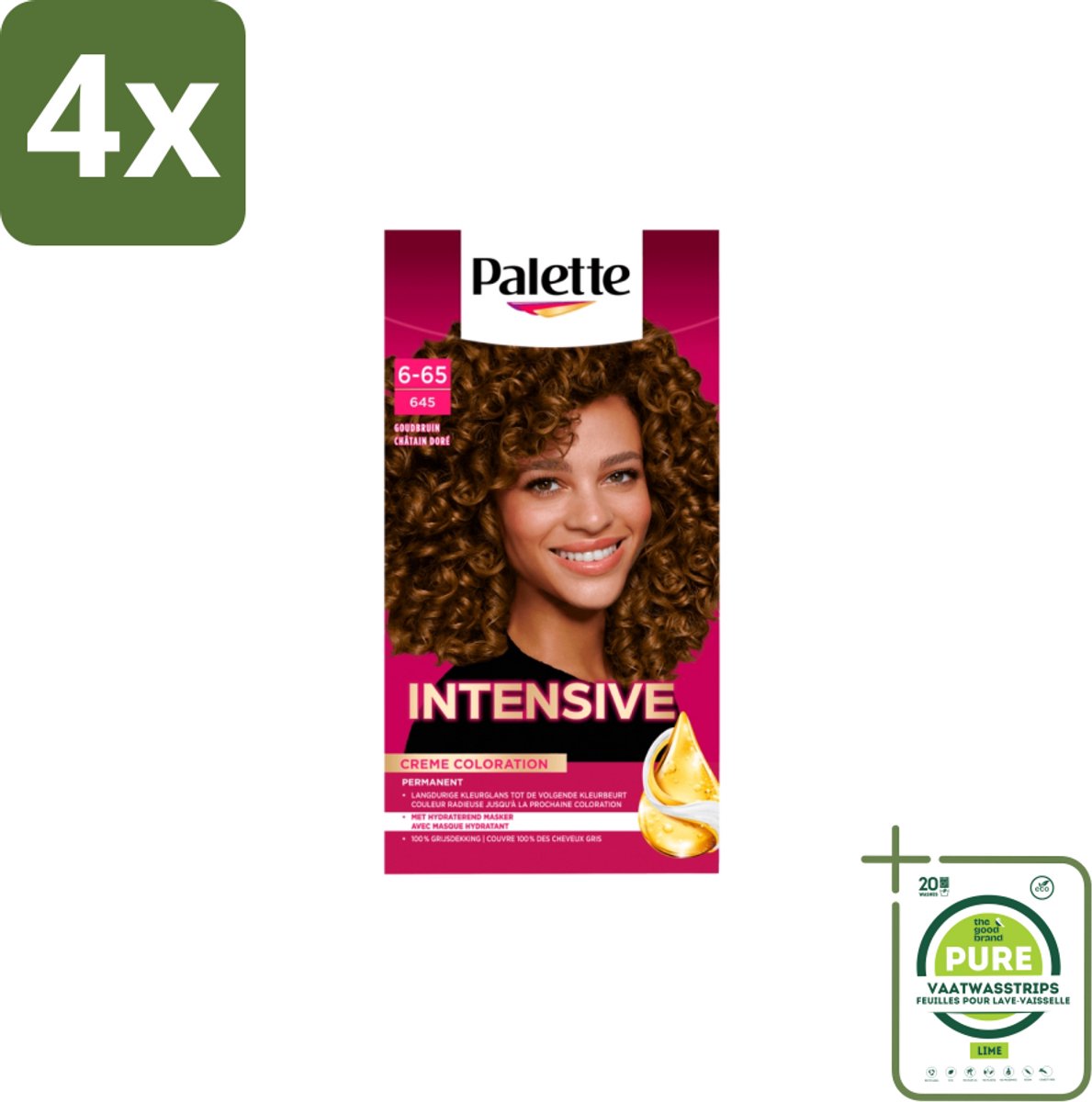 Poly Palette – Haarverf – 6-65 / 645 Goudbruin – 115 ml - Voordeelverpakking - 4 stuks - Goudbruin kleuren - Haarverzorging