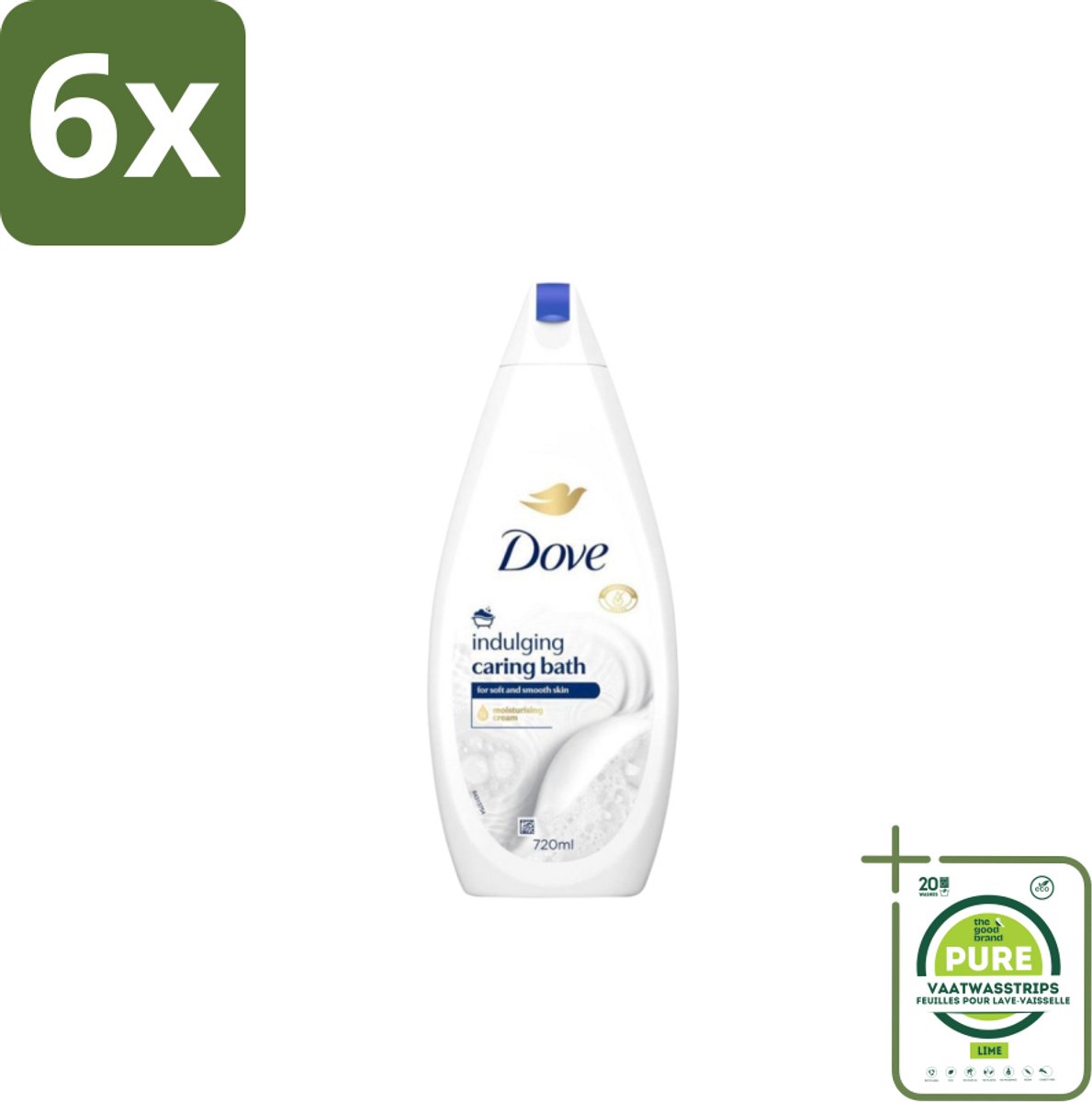 Dove – Badcrème – Indulging Cream – 720 ml - Voordeelverpakking - 6 stuks - Badcrème - Badcrème 720 ml