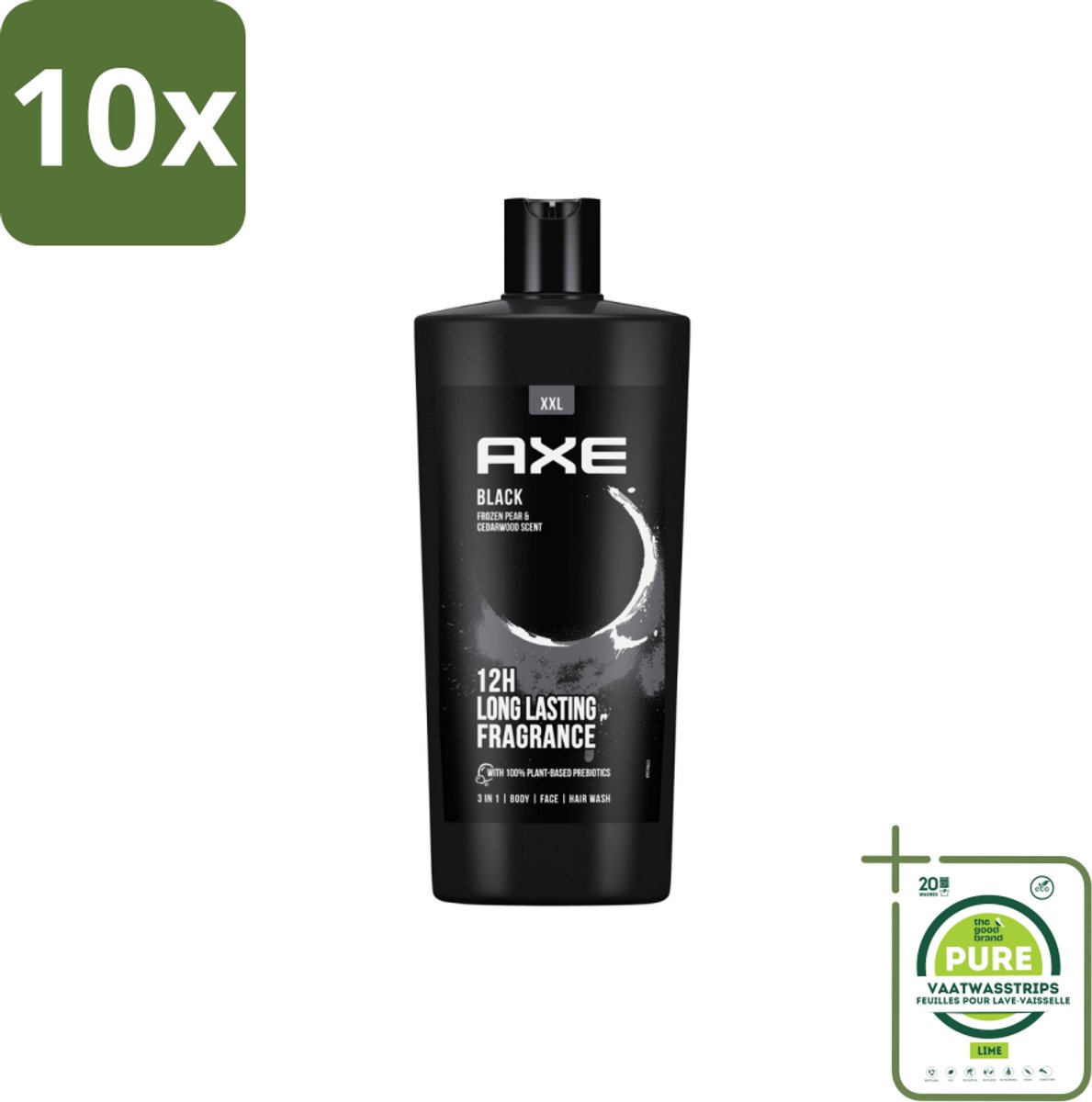10 x AXE – Douchegel – Black – 700 ml - Grootverpakking - Douchegel - Douchegel Mannen - Douchegel Black - Douchegel Fris - Douchegel Stijl