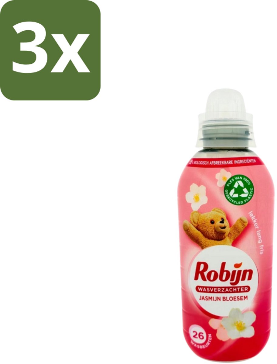 3 x Robijn – Wasverzachter – Jasmijn Bloesem – 650 ml - Wasverzachter Jasmijn Bloesem - Wasverzachter - Wasgeur - Jasmijn Geur - Kleding Verzachten