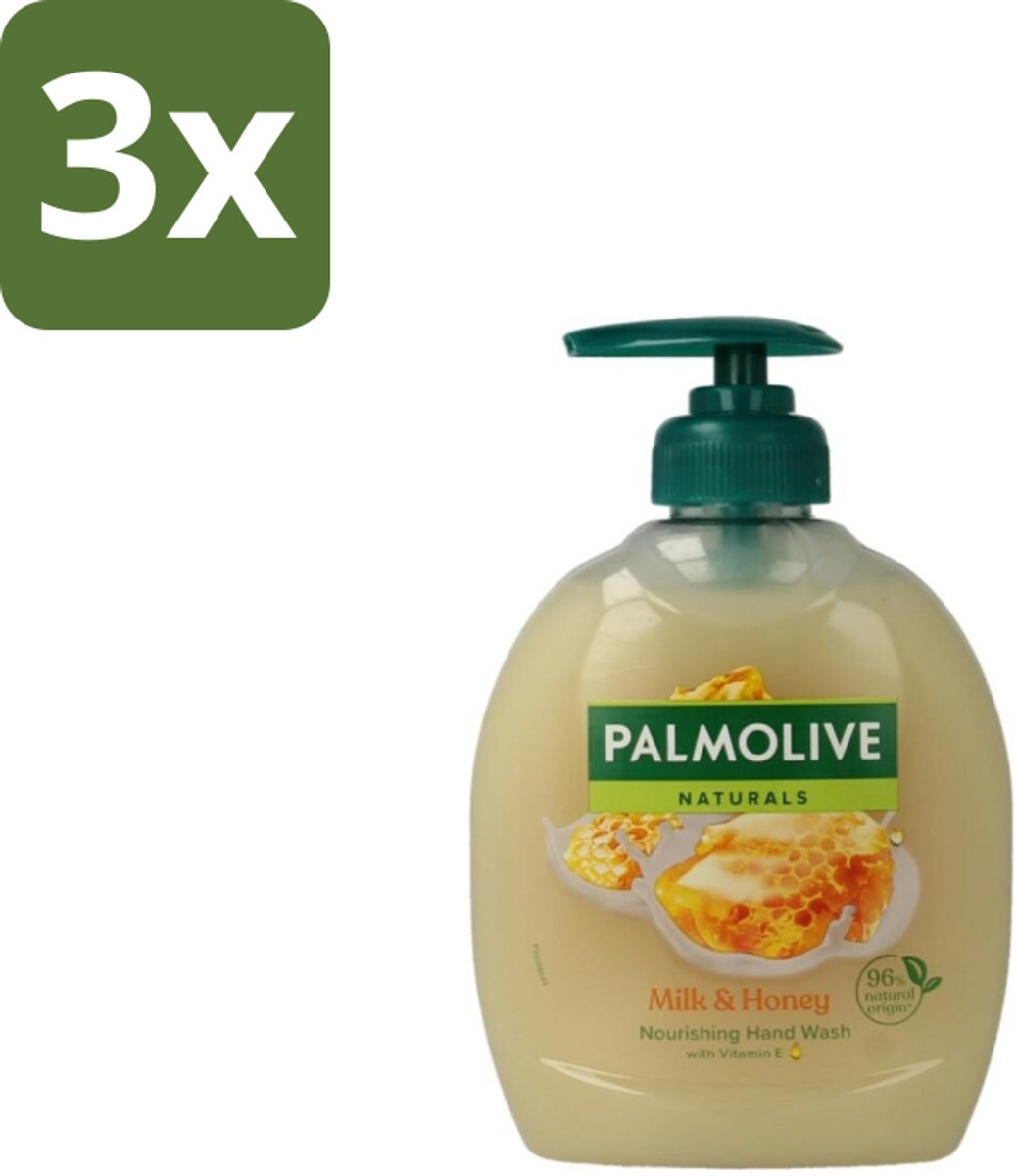 3 x Palmolive – Handzeep – Melk & Honing – 300 ml - Handzeep - Melk En Honing - Voedende Handzeep - Natuurlijke Handzeep - Crème Handzeep