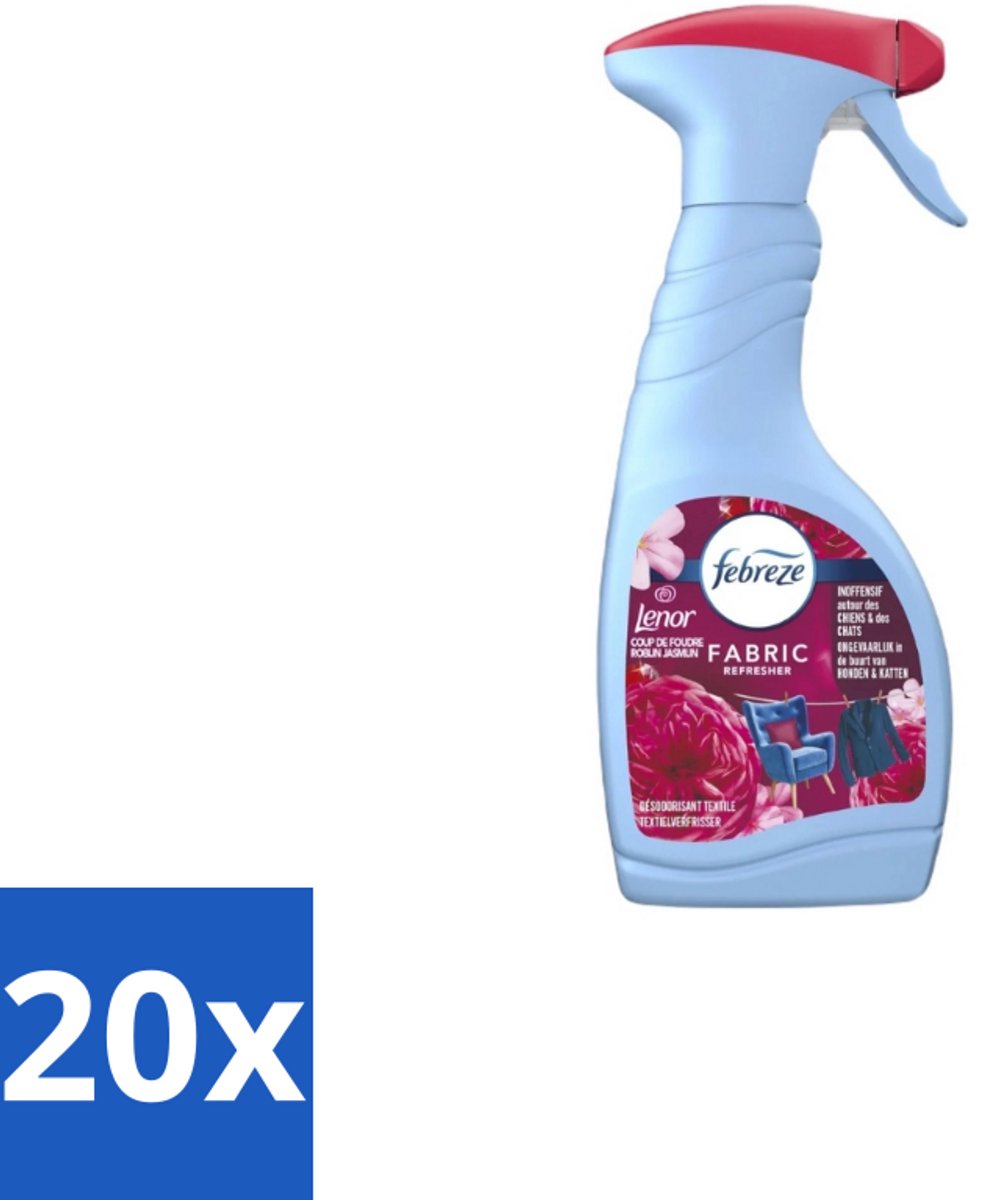 20 x Febreze – Textielspray – Robijn Jasmijn – 500 ml - Voordeelverpakking - 20 stuks