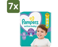 7 x Pampers Active Baby Luiers Maat 6 (13-18 kg) 32 stuks per verpakking - Baby Luiers - Bescherming Tegen Doorlekken - Bewegingsvrijheid - Comfort - Droogheid