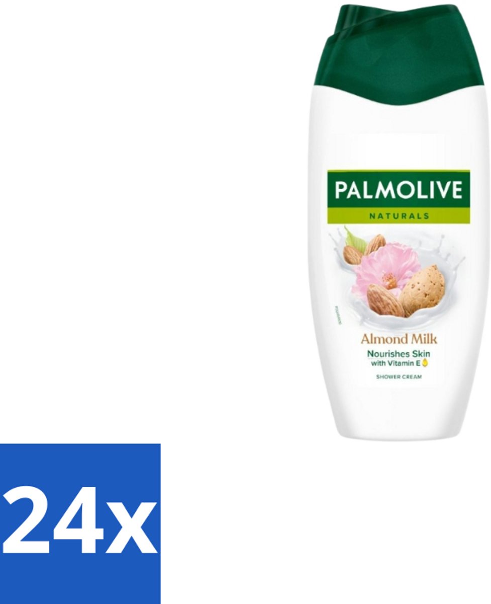24 x Palmolive Douchecrème Naturals Amandelmelk 250 ml - Douchegel Amandel - Zachte Reiniging - Gevoede Huid - Amandelmelk - Milde Douchegel