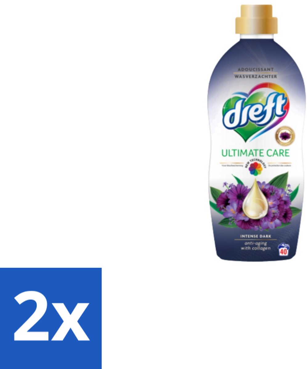 Dreft – Wasverzachter – Ultimate Care Intense Dark – 40 Wasbeurten - Voordeelverpakking - 2 stuks
