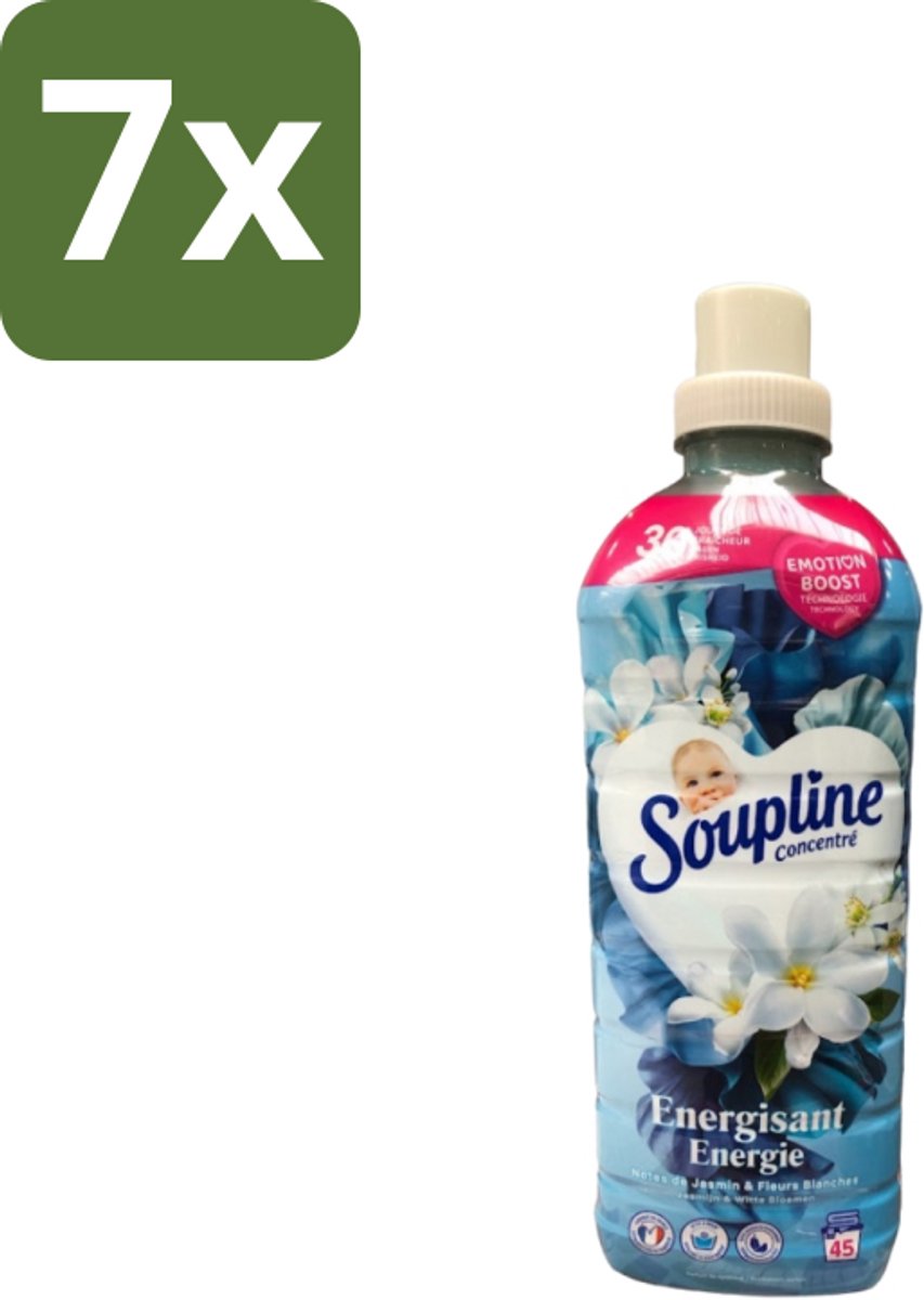 Soupline – Wasverzachter – Energie Jasmijn & Witte Bloemen – 950 ml - Bulkverpakking - 7 stuks