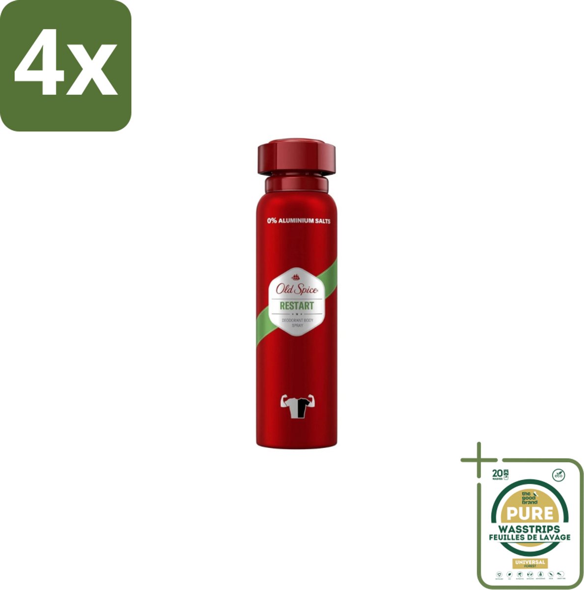 Old Spice – Deospray – Restart – 150 ml - Voordeelverpakking - 4 stuks - Energie - Geur