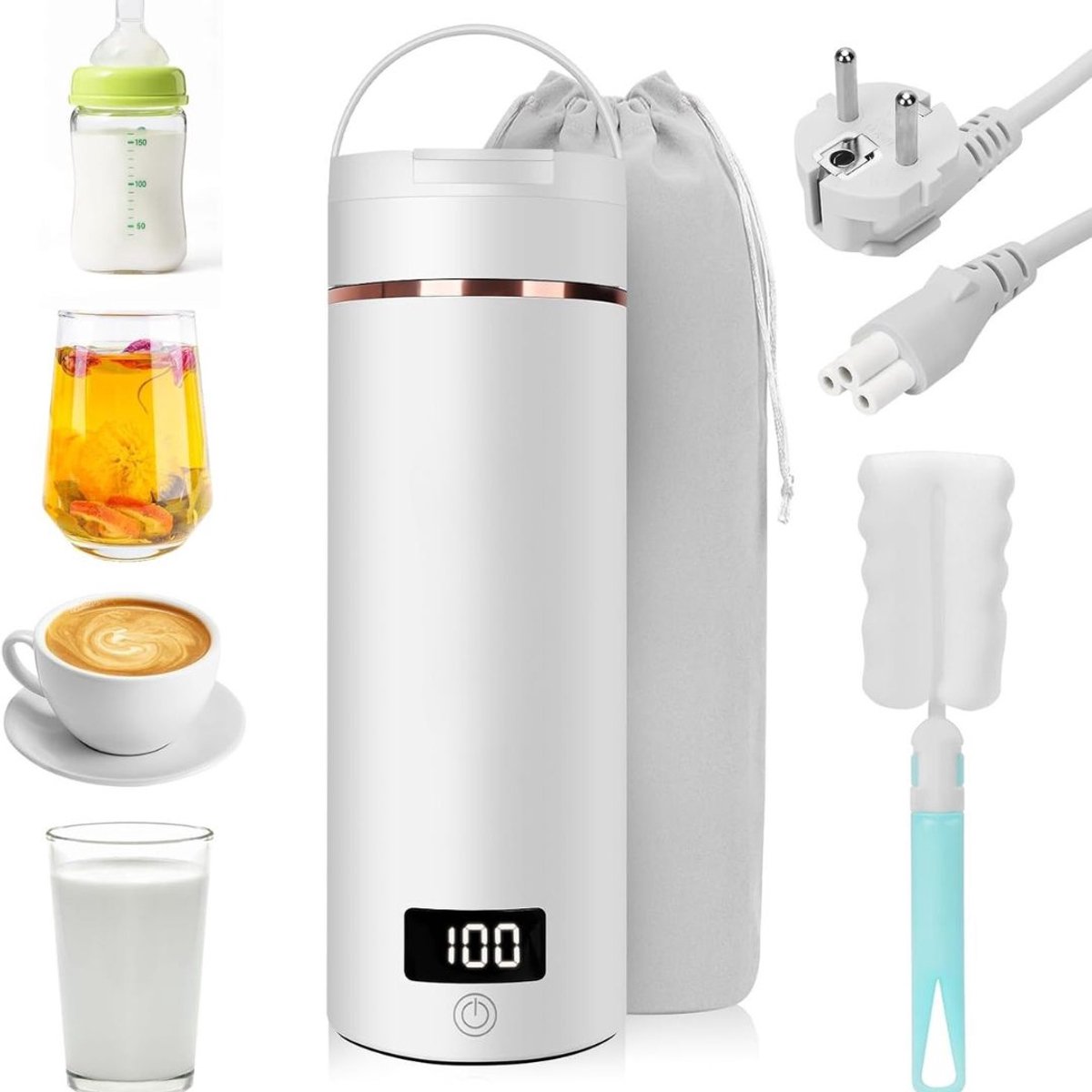CRLYN® Reiswaterkoker - Mini Waterkoker - Draagbare Waterkoker