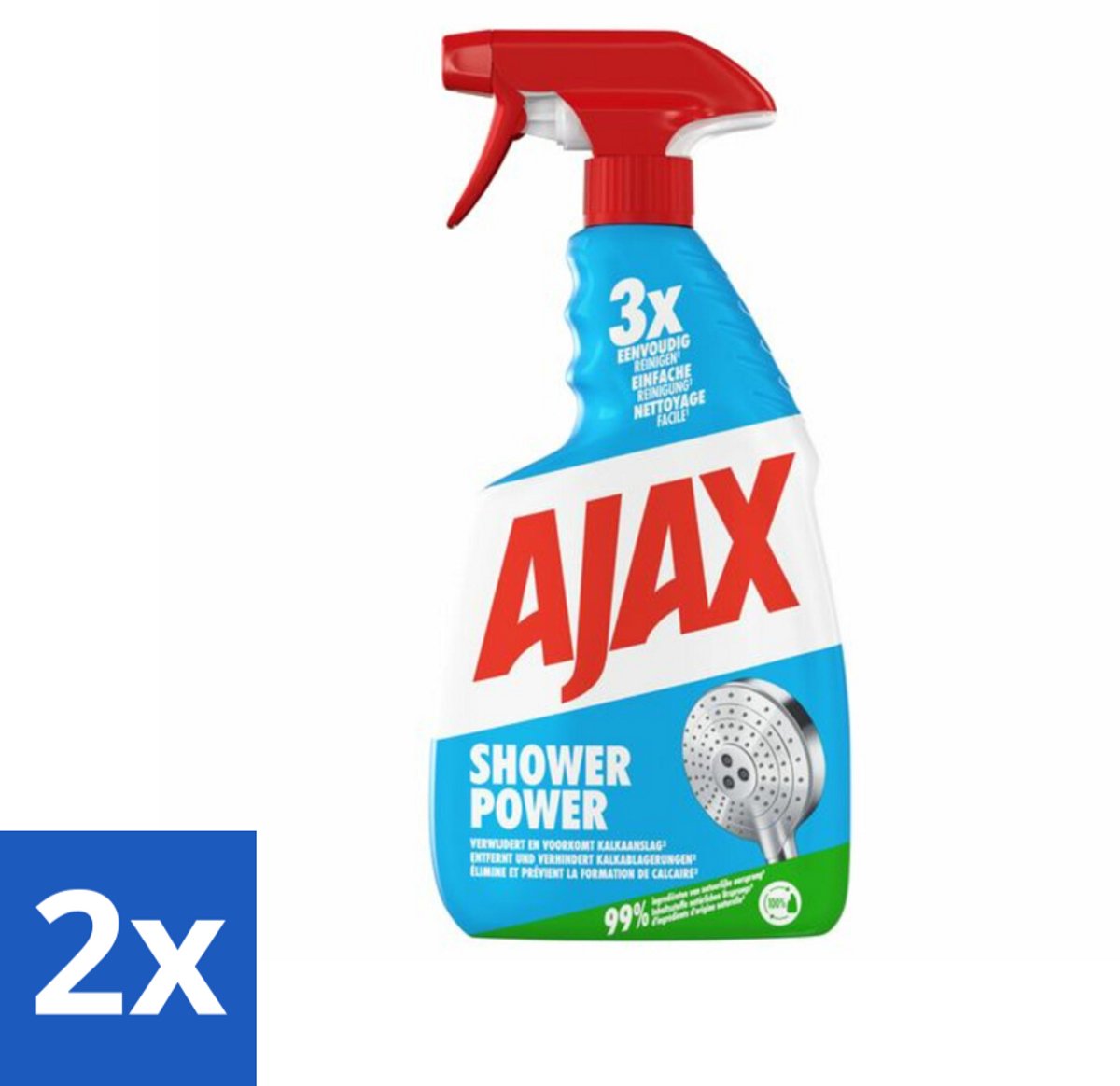 Ajax – Spray – Shower Power – 750 ml - Voordeelverpakking - 2 stuks