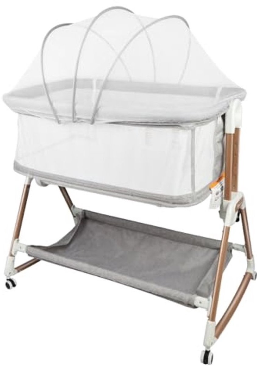 Verstelbaar Babybed met Muzieknet en Wielen - Reisbed en Speelbed voor Baby's (90 x 60 cm)