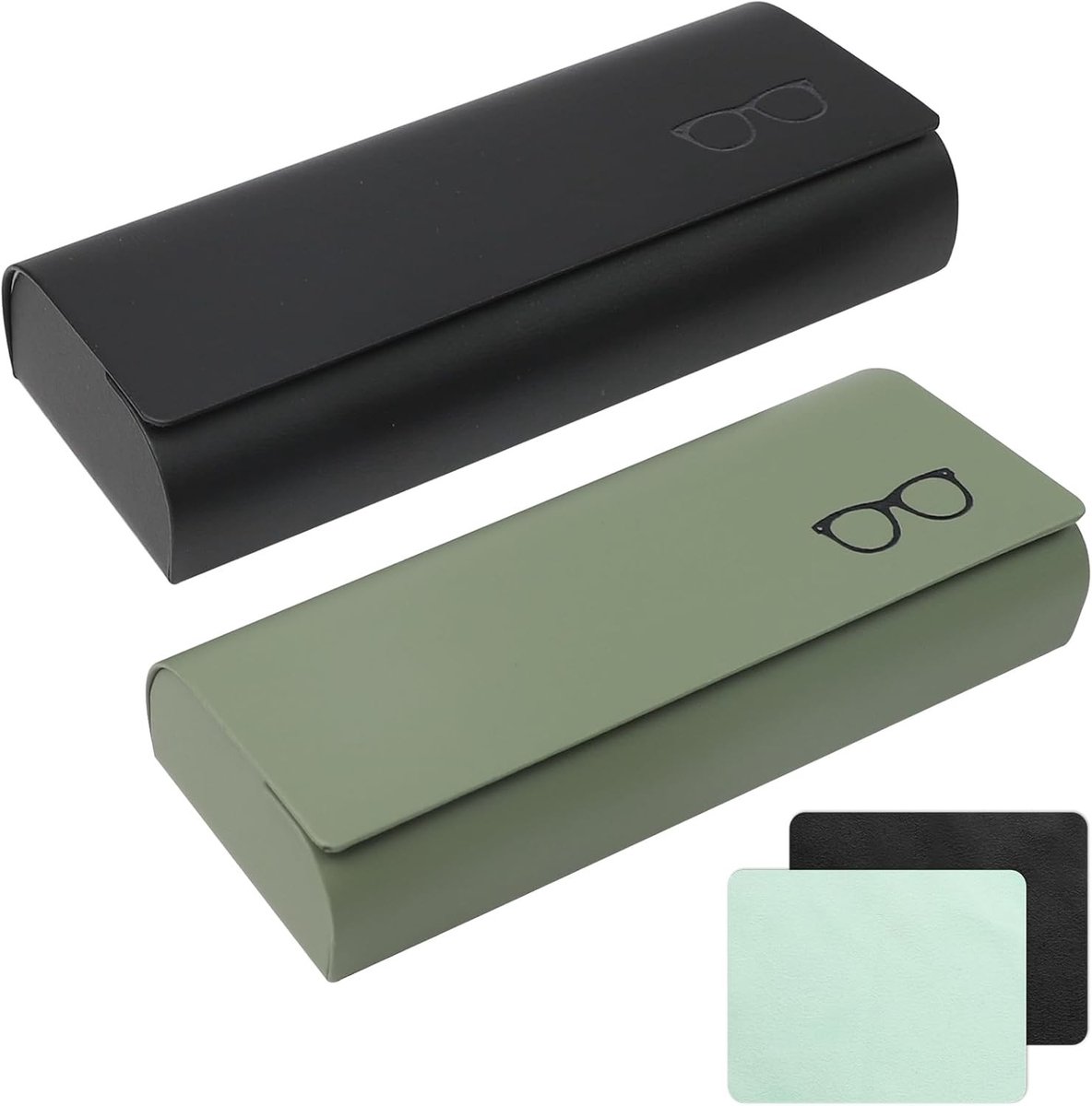 Duurzame Hardcase voor Zonnebrillen en Brillen met Magnetische Sluiting, Vintage Stijl, Geschikt voor Diverse Monturen