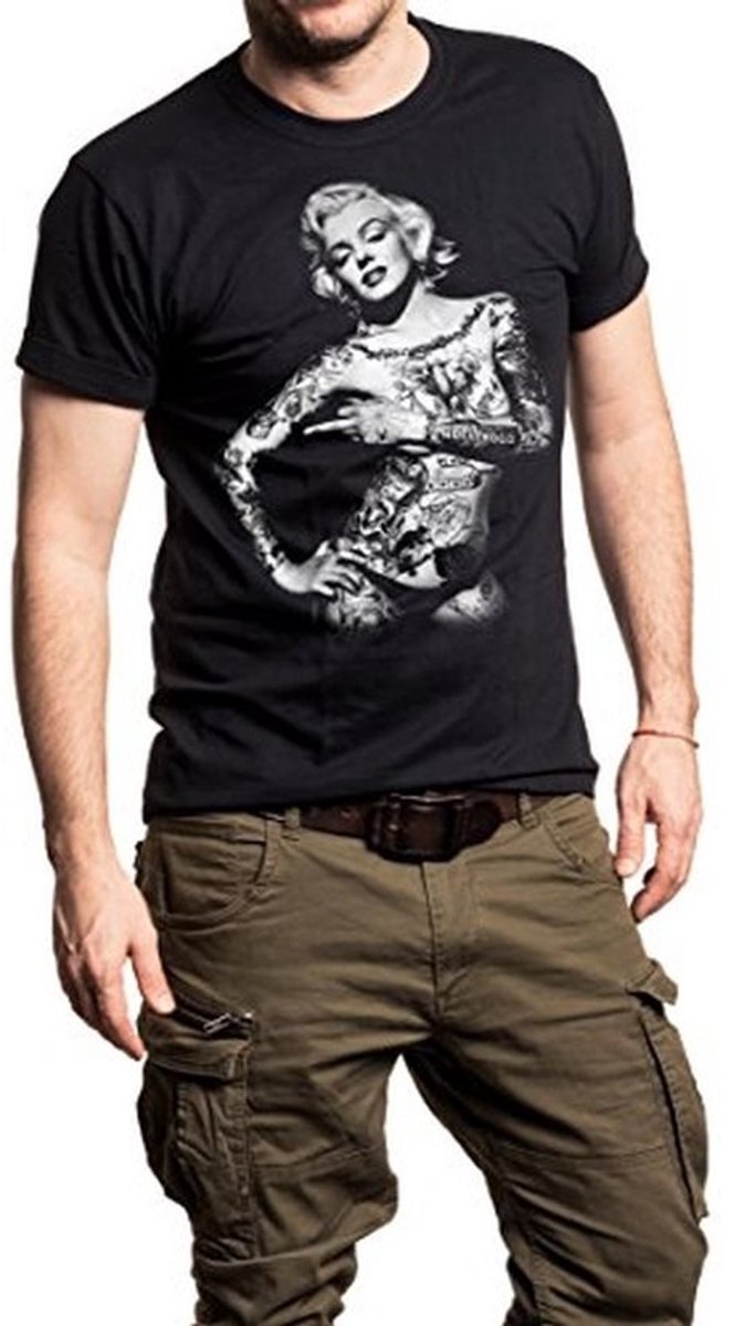 Tattoo T-Shirt voor Mannen - Marilyn Pin Up Girl