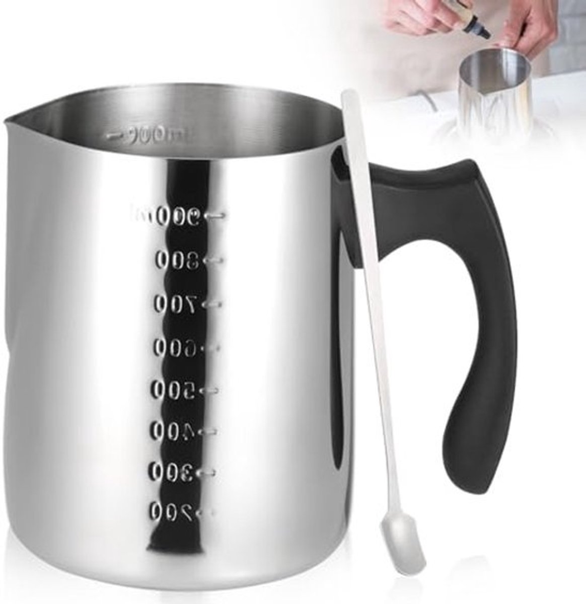 900 ml Kaarsenwas Smeltpot - Roestvrijstalen Wax Smelter met Hittebestendige Handgreep voor DIY Kaarsen en Zeep Maken