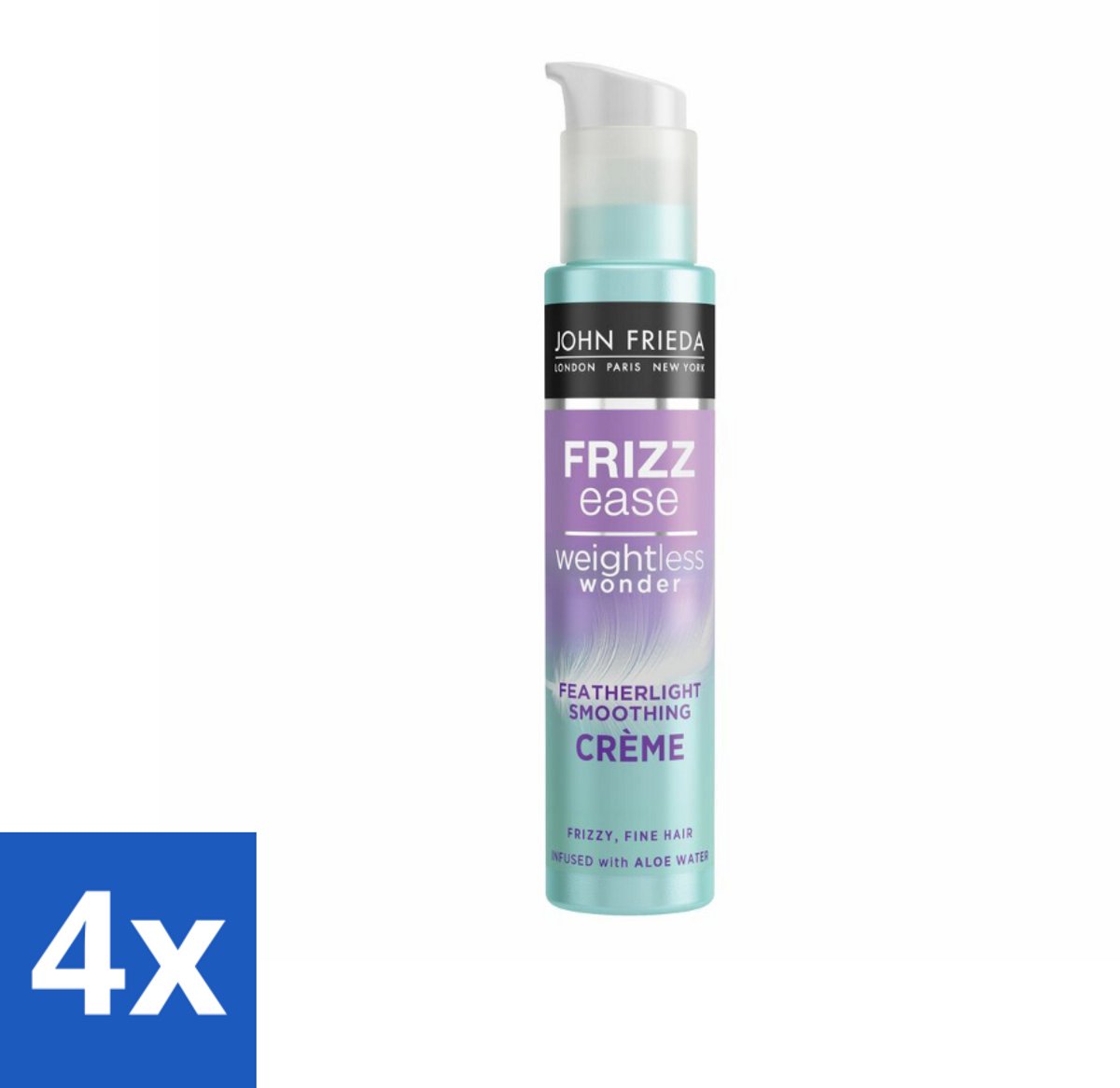 John Frieda – Haarcrème – Weightless Wonder – Luchtige verzorging – 100 ml - Voordeelverpakking - 4 stuks
