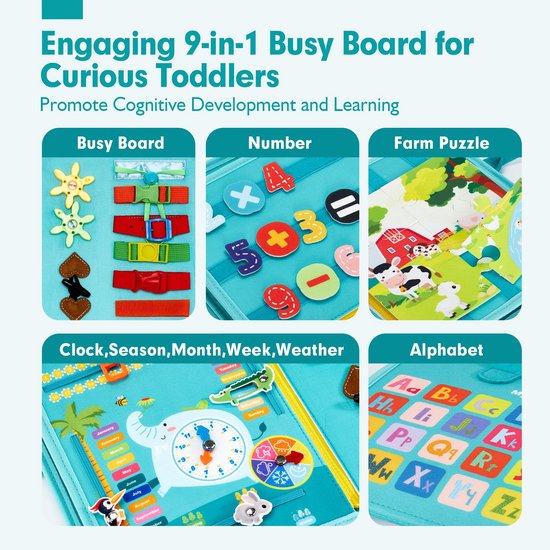 Montessori Activiteitenboek 3 jaar - Montessori Busy Board - Montessori Speelgoed - Vakantie Speelgoed - Baby Speelgoed - Biedt educatieve vaardigheden voor kleuters — afbeelding 3