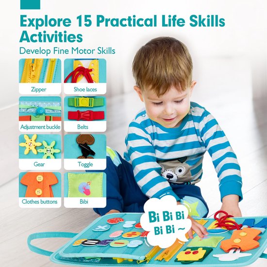 Montessori Activiteitenboek 3 jaar - Montessori Busy Board - Montessori Speelgoed - Vakantie Speelgoed - Baby Speelgoed - Biedt educatieve vaardigheden voor kleuters — afbeelding 5