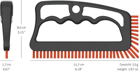 Tegelvoegborstel - Voegenreiniger - Moeiteloos Reinigen - Ergonomische Handgreep - 1 x 8 x 5 cm - Grijs/Oranje — afbeelding 4