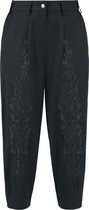 Gothicana zwarte stoffen broek met borduursel en regular fit - Dames - XXL