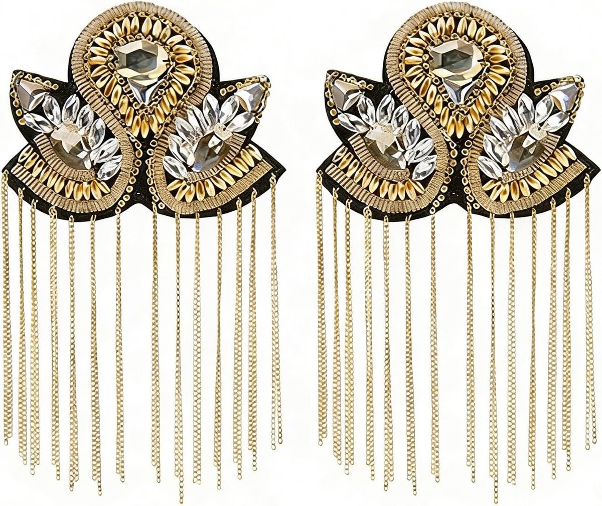 Stijlvolle Epaulettes met Kwastjes voor Mannen - Perfect voor Militaire Kostuums, Halloween, en Theater Shows